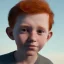 Placeholder: short redheaded boy/kid with a long face and freckles, realistic, 8k, curly bangs. fat