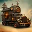 Placeholder: Ghost steampunk pirate truck, thunderstorm