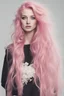 Placeholder: beautiful young woman with long pink hair