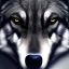 Placeholder: black wolf, black, masterpiece, expert, 8K, hyperrealism, sharp focus, cinematic lighting, blue