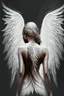 Placeholder: full body woman angel from back wings coming from back of her shoulders ultra realistic illustration