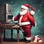 Placeholder: Santa Claus installing a Linux distribution