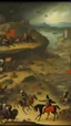 Placeholder: The Triumph of Death oil panel in the future painting by Pieter Bruegel style