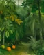 Placeholder: A grayish green jungle with fruity painted by Edgar Degas