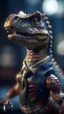 Placeholder: dinosaur wearing a neck tie, shot on Hasselblad h6d-400c, zeiss prime lens, bokeh like f/0.8, tilt-shift lens 8k, high detail, smooth render, down-light, unreal engine, prize winning