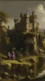 Placeholder: A purple castle near a toxic lilypond painted by Giovanni Battista Sassi