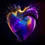 Placeholder: iridescent cloth electric heart