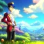 Placeholder: ringleader, Arthur Kulkov face shot, front, handsome, circus, male, Makoto Shinkai anime, Russian, lisa Frank fantasy, detailed matte painting, 8k resolution, Golden hour, interesting detailed storybook fantasy