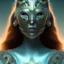 Placeholder: biomorphic girl mask with lighting, panoramic, colours, 3D-rendering, foto-realistic,TG, 8k, art by ernst Fuchs.