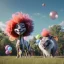 Placeholder: Ultra realistic circus scene. Sweet big hair monster. Child’s playing, smile, happy, color bubbles, smooth color, waist up view, Wes Anderson style, dark ambient, highly detailed, concept art, unreal engine 5, god rays, ray tracing, RTX, lumen lighting, ultra detail, volumetric lighting, 3d, finely drawn, high definition, high resolution.