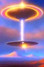 Placeholder: Very beautiful ufo, futurist, intergalactic, mother ship, ashtar command, interdimensionnal, rainbow