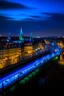 Placeholder: Blue hour in prague, lights, neons