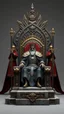 Placeholder: 3D rendering of kris kuksi throne. A king setting on the throne, two guards behind the throne with sword