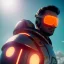 Placeholder: portrait, eternal samurai fusion space suit, floating in space, sun burning bright in background, neon light, 8k, 3d, blender