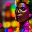 Placeholder: older man, fourty years old, masterpiece, best quality, family of three, ebony skinned, sparkling eyes, fluorescent skin, colorful makeup, afro, highly detailed body, afrofuturism, scifi, sun light, 4K, RAW, depth of field, high contrast, realistic details, 24mm