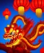 Placeholder: cute baby chinese dragon surrounded by lanterns, colorful detailed photo realistic 3d pixar render 4k, trending on artstation