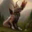 Placeholder: griffin full body mountain background