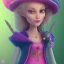 Placeholder: portrait A pink witch, an orange witch, a yellow, a green witch, an aqua witch, a navy witch, a purple witch pixar style