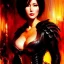 Placeholder: Drawing of beautiful face,'beautiful,Busty fit 'Ada Wong',intense stare, ancient skintight armor, balanciaga fashion clothe painting by gaston bussiere, greg rutkowski, yoji shinkawa, yoshitaka amano, tsutomu nihei, donato giancola, tim hildebrandt Oil on canvas, cinematic composition, extreme detail,fit full head inside picture,16k