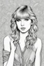 Placeholder: coloring pages of taylor swift for adults, Designs Black and white, No Shading