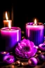 Placeholder: I want a logo to my account of handmade candles , I want a mixture between paeonia flower and purple candles with some Amethyst stones and glow