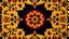 Placeholder: Front Symmetrical View Of Ethnic Cultural Pakistani Sindhi Ajrak Pattern. Using Colors Golden, Navy-Blue, Maroon And Black With a Hexagonal Shape In The Exact Center And Middle.