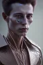 Placeholder: A photo realistic portrait of a stunning humanoid Alien prince, who is incredibly sad, 8k, 3d with depth of field hyper realistic