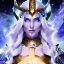 Placeholder: cosmic mage, elf, female, battle mage, epic, cosmic magic, long ears, white hair, face details, pale skin, jewellery, broad shoulders, sharp ears, cosmic clothes, cosmic eyes, ears shown, light out of eyes, the cosmos in eyes, stars in eyes, shining eyes, non human face, thin face, animation, detailed ears, magical eyes, non realistic, closed mouth