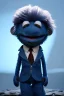 Placeholder: Waist up muppet Portrait, Vladimir Putin as muppet doll, Black suit, photo studio, blue background, unreal engine 5, concept art, art station, god lights, ray tracing, RTX, lumen lighting, ultra detail, volumetric lighting, 3d.