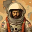 Placeholder: portrait of an astronaut in the style of orthodox paintings