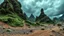 Placeholder: HDR digital photograph on a weird alien planet. You are currently in an area of green rock/gravel peaks. It is intermittently threatening to rain. Nearby you notice an anomalous phenomenon.You are currently in an area of green rock/gravel peaks. It is intermittently threatening to rain. Nearby you notice an anomalous phenomenon... it's a casual photo.
