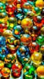 Placeholder: a pile of glass marbles, extremely detailed, realistic shapes, colorul, 90s nostalgia, stunning, amber, shiny, colorful, ultra detailed, perfect photo