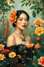 Placeholder: A very beautiful Asian woman in the garden? unusual flowers, very cute, smooth, active sequins, elegant fantasy, intricate, 8k, oil on canvas, beautiful, high detail, fantastic view, hyperrealistic, over-detailed, clear quality, colorful, artgerm, Alphonse Mucha, Catherine Abel. Catherine Welz Stein. Dmitry Vishnevsky. Gustav Klimt, R. Giger. Jacek Yerka. Josephine Wall, Carrie Ann Baade