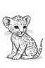 Placeholder: outline art for Cheetah Cub coloring pages with sitch, white background, Sketch style, full body, only use outline, toddlers style, clean line art, white background, no shadows and clear and well outlined.