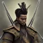 Placeholder: Guerreiro samurai afro com dreads