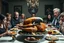 Placeholder: Thanksgiving dinner table with shocked extended family sitting around table with a large oozing roasted turkey on a platter with a baby xenomorph bursting from out of the middle of the turkey, visceral, unsettling, by Joel-Peter Witkin and Laurie Lipton, color photograph, weirdcore, sharp focus, dynamic lighting, 8K resolution