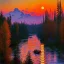 Placeholder: Monet Painting of Raging River at sunrise in alaska