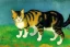 Placeholder: Portrait of a cat by Van Gogh