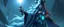 Placeholder: good low poly merman thief priest woman with long fur all over her entire body and bright aura