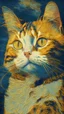 Placeholder: ヴァン・ゴッホ風の猫の肖像画