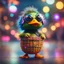 Placeholder: hairy groove funk ninja duck gremlin hippie with long eyebrowsholding disco ball like a basket ball,bokeh like f/0.8, tilt-shift lens 8k, high detail, smooth render, down-light, unreal engine