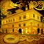 Placeholder: A yellow palace with glowing light dragons painted by Gustav Klimt