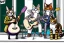 Placeholder: Group of three mature cats musicians, one cat playing guitar, one cat playing drums, one cat holding microphone and singing, street, Vienna, smiling, sunny day, model style, hyper realistic, extremely accurate, delicate, extremely detailed, Graphic novel style, wide-angle, open aperture, superfine pencil