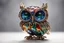Placeholder: Coloured glass owl set with gemstones, glittering metal stems and gemstone leaves sharp focus elegant extremely detailed intricate very attractive beautiful dynamic lighting fantastic view crisp quality exquisite detail gems and jewels S<AI in sunshine Weight:1 Professional photography, bokeh, natural lighting, canon lens, shot on dslr 64 megapixels sharp focus Weight:0.9