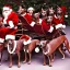 Placeholder: mdjrny-v4 Santa Clause's sleigh pulled by greyhounds, photograph, Santa is African