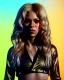 Placeholder: portrait, Shakira, blonde artist, angry, Realistic image, MMA robe, hoodie, mma gloves, fight pose, make-up make-up, gold line make-up, sweat, fog, goddess, Neon colors, leds. Black background, photo studio, concept art, smooth, unreal engine 5, god lights, ray tracing, RTX, lumen lighting, ultra detail, volumetric lighting, 3d, finely drawn, high definition, 4k.