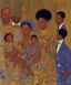 Placeholder: royal African American young family of four by Gustav Klimt