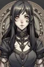 Placeholder: draw a gothic girl hero with an amulet