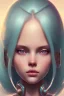 Placeholder: girl, teal hair, pigtails, big eyes, cute, beautiful, dress, 8k resolution concept art portrait by Greg Rutkowski