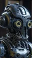 Placeholder: a robot made out of a motorcycle with eyes and nose parts, a character portrait by David Roberts, cgsociety, les automatistes, 2d game art, sketchfab, rendered in cinema4d